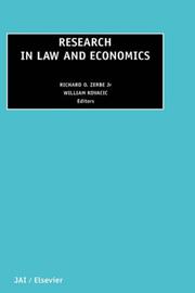 Cover of: Research in Law and Economics, Volume 19 (Research in Law and Economics)