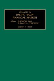 Cover of: Advances in Pacific Basin Financial Markets, Volume 4 (Advances in Pacific Basin Financial Markets) | 
