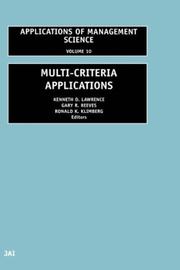 Cover of: Multi-Criteria Applications (Applications of Management Science) by 