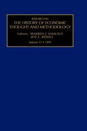 Cover of: Research in the History of Economic Thought and Methodology, Volume 17 : Volume 17 (Research in the History of Economic Thought and Methodology)