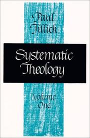 Cover of: Systematic Theology, vol. 1 by Paul Tillich