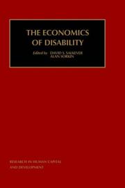 Cover of: The Economics of Disability (Research in Human Capital and Development)
