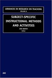 Cover of: Subject-Specific Instructional Methods and Activities (Advances in Research on Teaching)