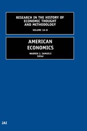 Cover of: Research in the History of Economic Thought and Methodology, Volume 18  by W.J. Samuels, W.J. Samuels