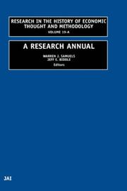 Cover of: Research in the History of Economic Thought and Methodology, Volume 19 : A Research Annual (Research in the History of Economic Thought and Methodology)