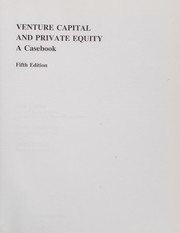 Cover of: Venture capital and private equity by Joshua Lerner