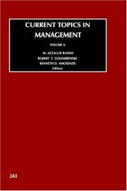 Cover of: Current Topics in Management, Volume 6 (Current Topics in Management)