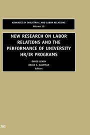 New research on labor relations and the performance of university HR/IR programs by David Lewin, Bruce E. Kaufman