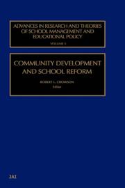 Cover of: Community Development and School Reform (Advances in Research and Theories of School Management and Educational Policy)