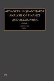 Cover of: Advances in Quantitative Analysis of Finance and Accounting, Volume 9 (Advances in Quantitative Analysis of Finance and Accounting)