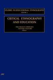 Cover of: Critical ethnography and education