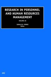 Cover of: Research in Personnel and Human Resources Management, Volume 20 (Research in Personnel and Human Resources Management) by Gerald Ferris