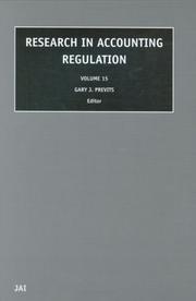 Cover of: Research in Accounting Regulation, Volume 15 (Research in Accounting Regulation) by Gary Previts