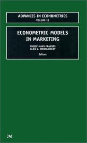 Cover of: Econometric models in marketing