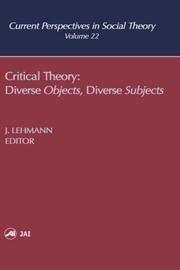 Cover of: Critical Theory (Current Perspectives in Social Theory)