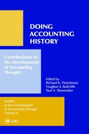 Cover of: Doing Accounting History (Studies in the Development of Accounting Thought, 6.) by 