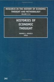 Cover of: Histories of Economic Thought (Research in the History of Economic Thought and Methodology)