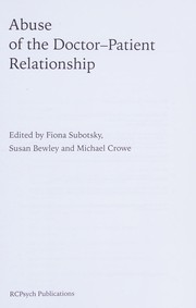 Cover of: Abuse of the Doctor-Patient Relationship