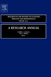 Cover of: A Research Annual, Volume 22A (Research in the History of Economic Thought and Methodology)