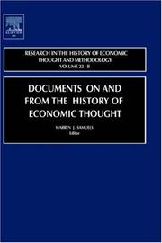Cover of: Documents on and from the History of Economic Thought, Volume 22B (Research in the History of Economic Thought and Methodology)