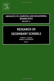 Cover of: Research in Secondary Schools, Volume 17 (Advances in Learning and Behavioral Disabilities) by Thomas E. Scruggs, Margo A. Mastropieri