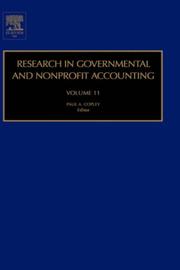 Cover of: Research in Governmental and Nonprofit Accounting, Volume 11 (Research in Governmental and Nonprofit Accounting) by Paul Copley