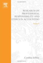 Cover of: Research on Professional Responsibility and Ethics in Accounting, Volume 9 (Research on Professional Responsibility and Ethics in Accounting)