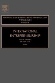 Cover of: International Entrepreneurship (Advances in Entrepreneurship, Firm Emergence and Growth) (Advances in Entrepreneurship, Firm Emergence and Growth) by 
