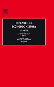 Cover of: Research in Economic History, Volume 23 (Research in Economic History)