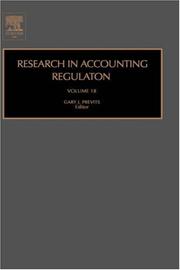 Cover of: Research in Accounting Regulation, Volume 18 (Research in Accounting Regulation) by Gary Previts