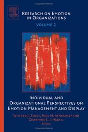 Cover of: Individual and Organizational Perspectives on Emotion Management and Display, Volume 2 (Research on Emotion in Organizations) by 