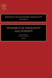 Cover of: Dynamics of Inequality and Poverty, Volume 13 (Research on Economic Inequality) by 