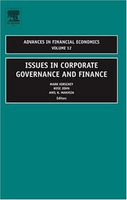 Cover of: Issues in Corporate Governance and Finance, Volume 12 by 