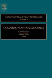 Cover of: Cognition and Economics, Volume 9 (Advances in Austrian Economics) by 