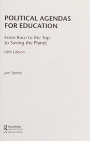 Cover of: Political Agendas for Education: From Race to the Top to Saving the Planet