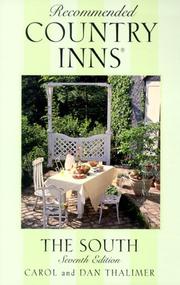 Cover of: Recommended Country Inns The South by Carol Thalimer, Dan Thalimer