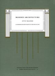 Cover of: Modern Architecture by Otto Wagner, Otto Wagner