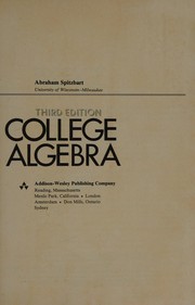 Cover of: College algebra.