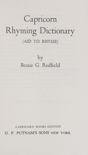 Cover of: Capricorn rhyming dictionary by Bessie Gordon Redfield