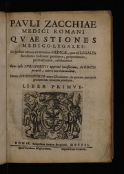 Cover of: Quaestiones medico-legales. Liber primus [-secundus]