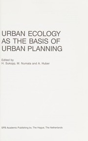 Cover of: Urban ecology as the basis of urban planning