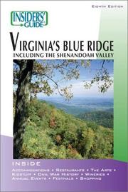 Cover of: Insiders' Guide to Virginia's Blue Ridge, 8th (Insiders' Guide Series)