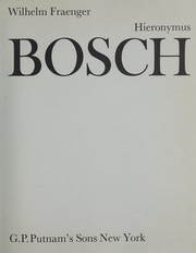 Cover of: Hieronymus Bosch by Wilhelm Fraenger