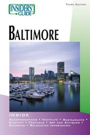 Cover of: Insiders' Guide to Baltimore, 3rd (Insiders' Guide Series)