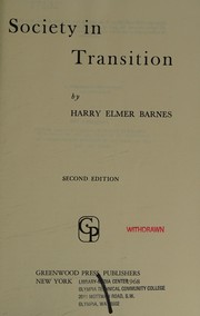 Cover of: Society in transition. by Harry Elmer Barnes