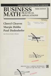 Cover of: Business math: practical applications