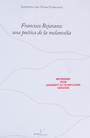 Cover of: Francisco Bejarano: una poética de la melancolía