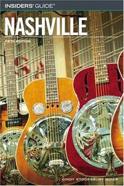 Cover of: Insiders' Guide to Nashville, 5th by Cindy Stooksbury Guier