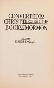 Cover of: Converted to Christ through the Book of Mormon