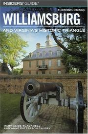 Cover of: Insiders' Guide to Williamsburg, 13th: and Virginia's Historic Triangle (Insiders' Guide Series)